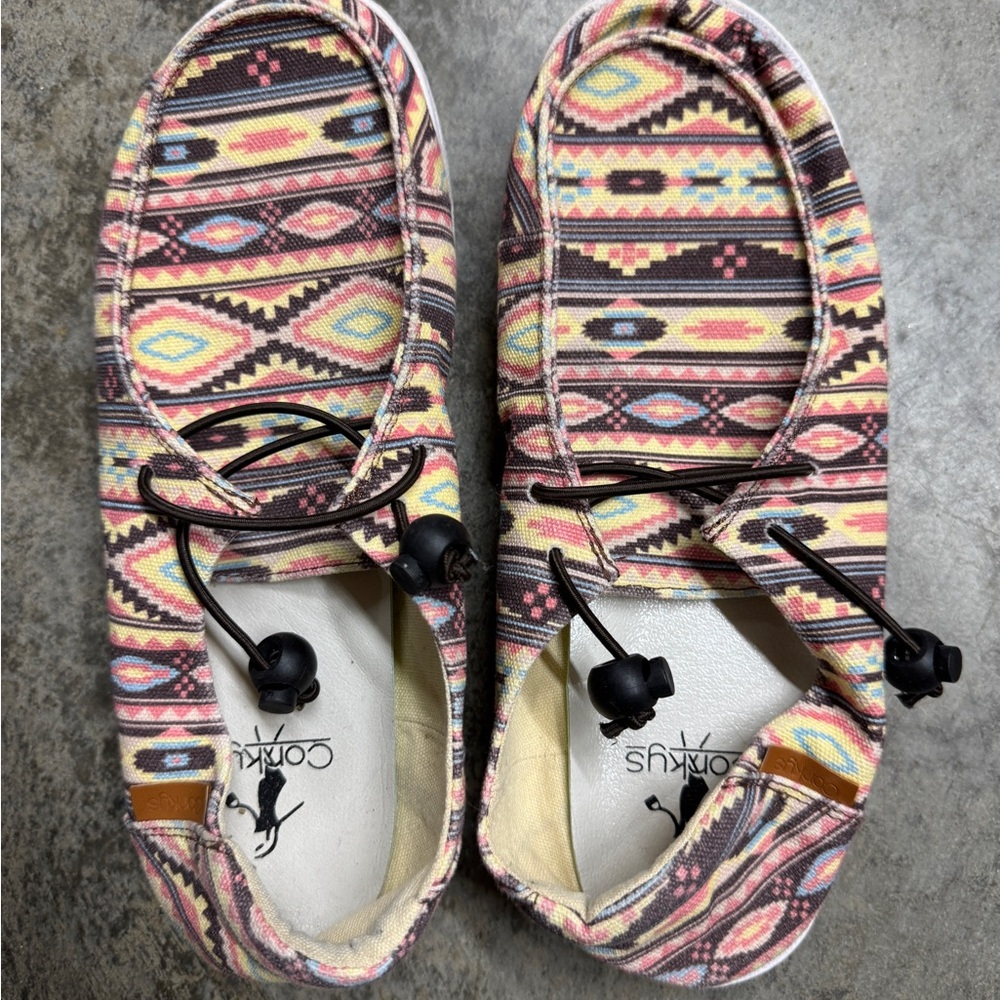 Corkys Multicolor Geometric Slip-On Shoes